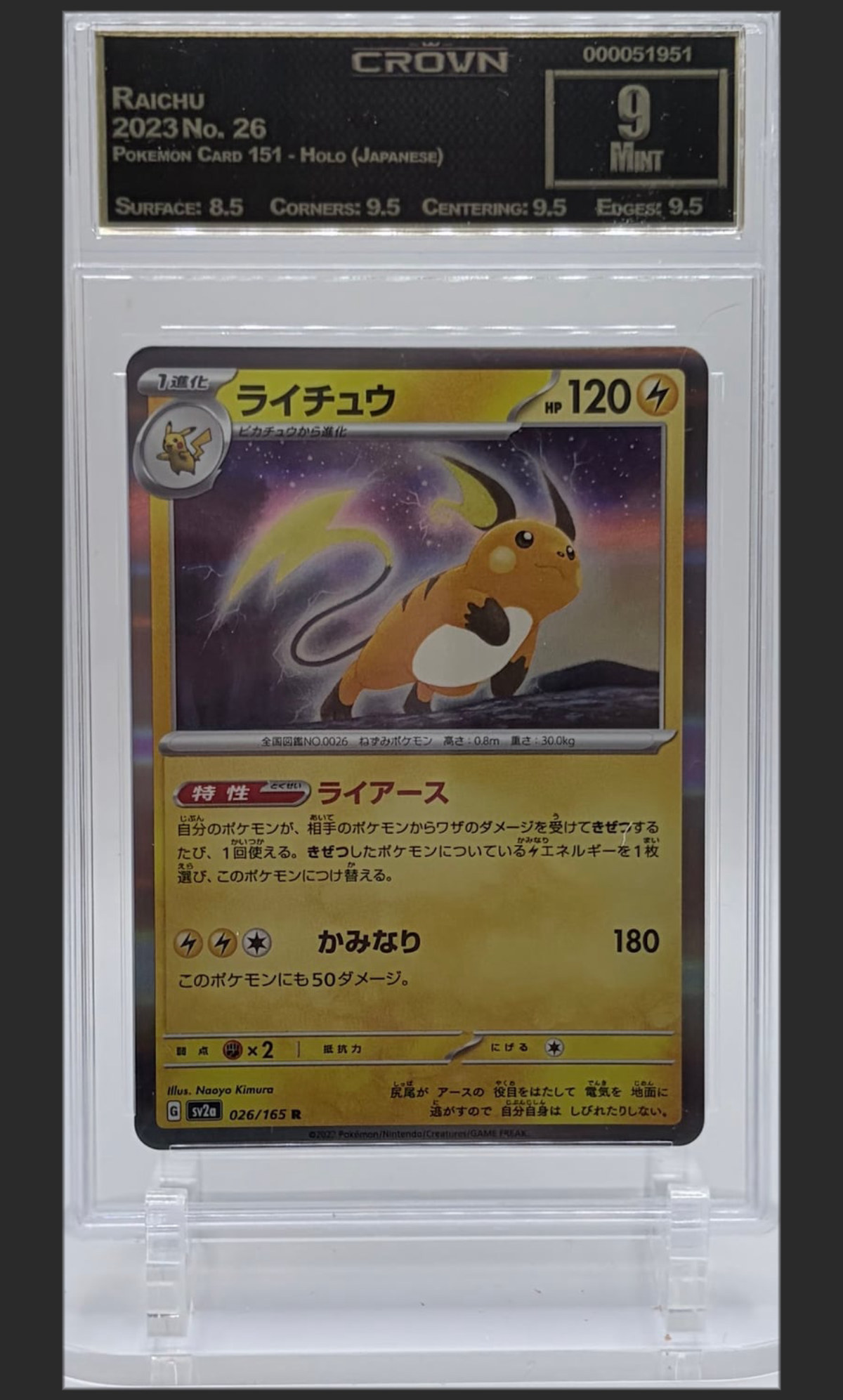 Raichu 26 certified slab