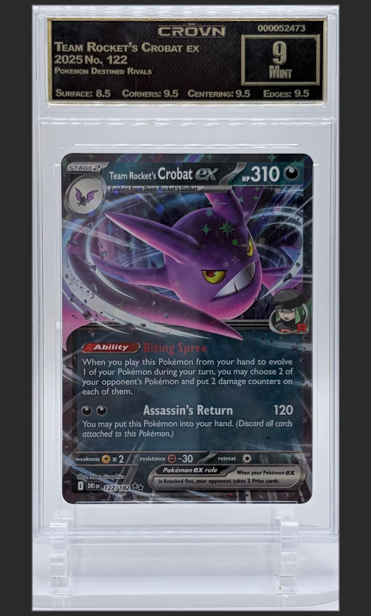 Team Rocket's Crobat ex 122 certified slab