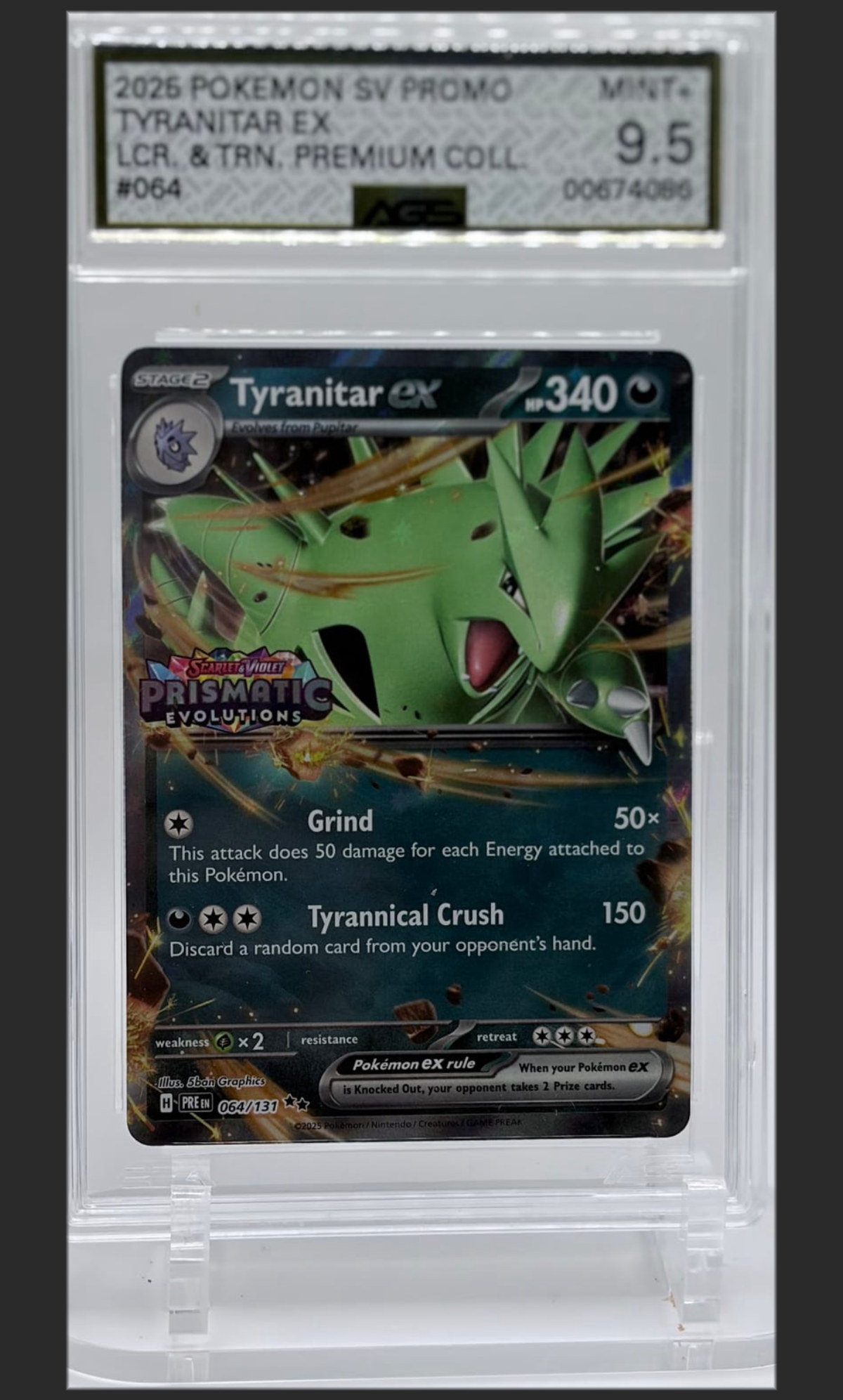 Tyranitar ex 064 certified slab