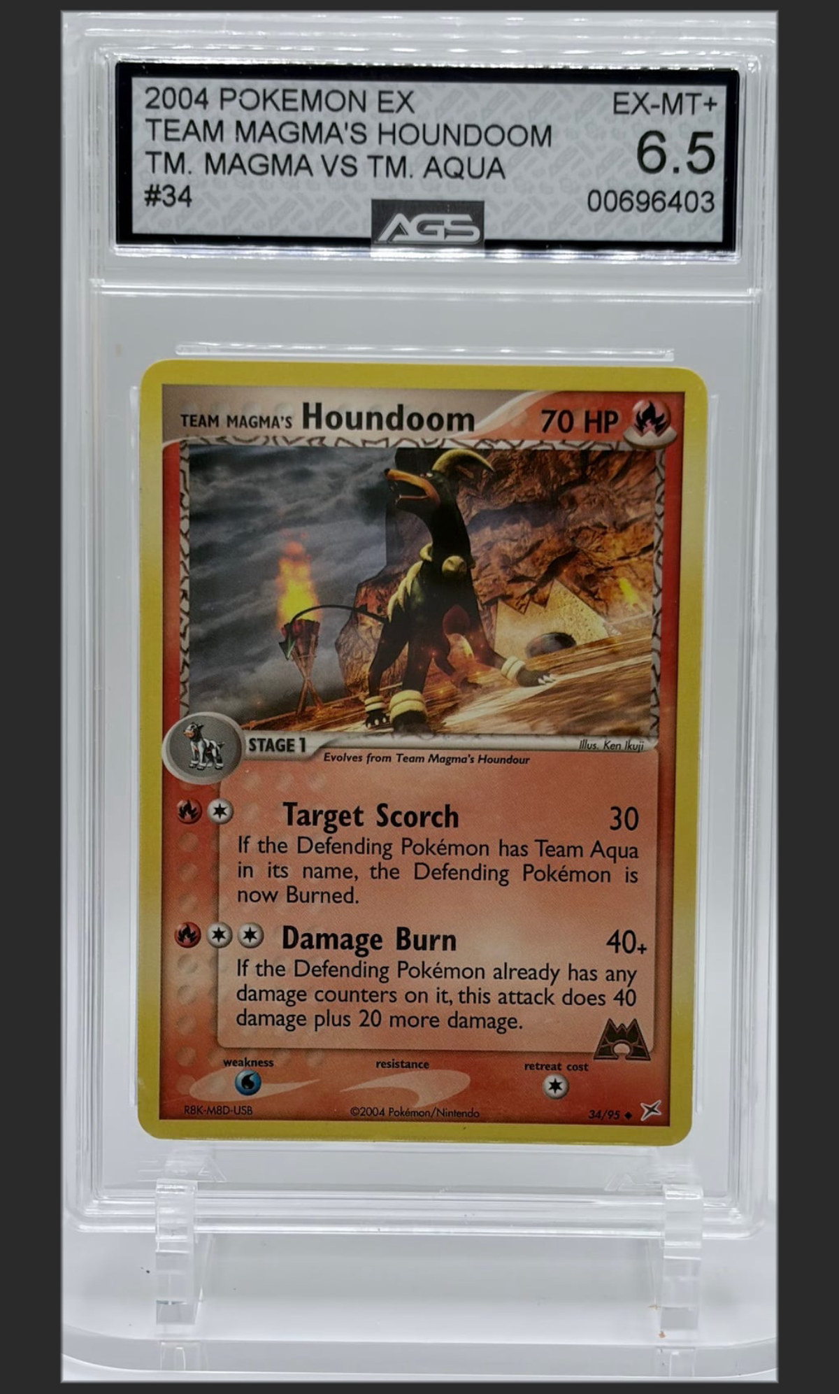 Team Magma's Houndoom 34/95 certified slab
