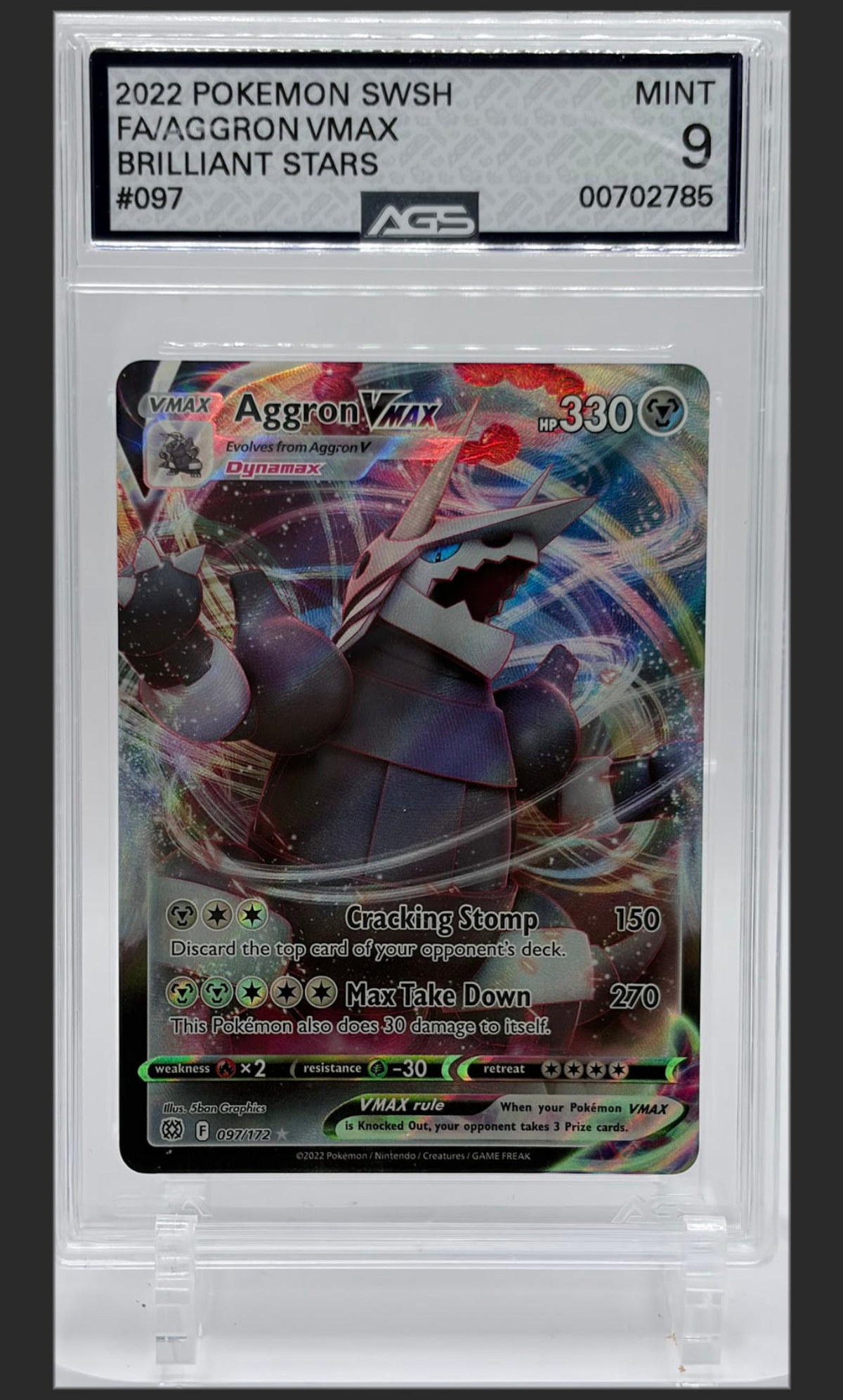 Aggron VMAX 097/172 certified slab