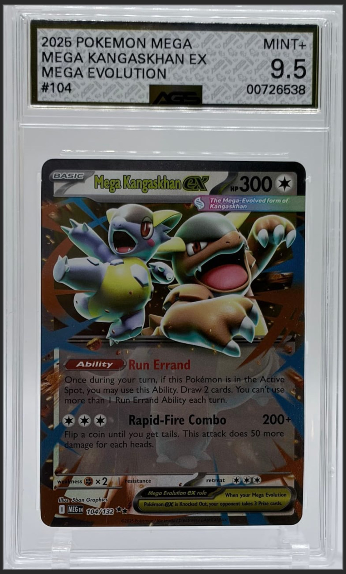 Mega Kangaskhan ex 104/132 certified slab