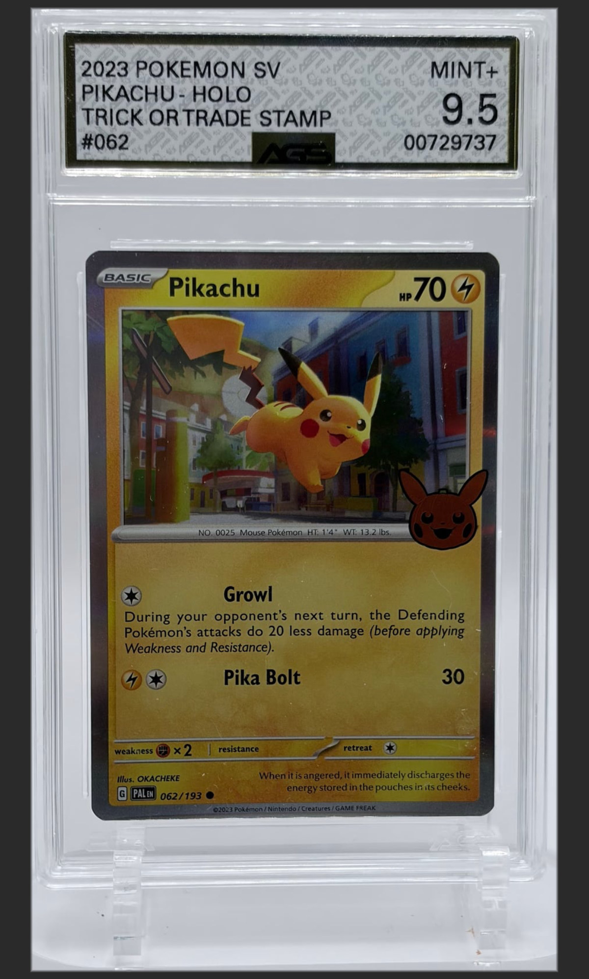 Pikachu 062 certified slab