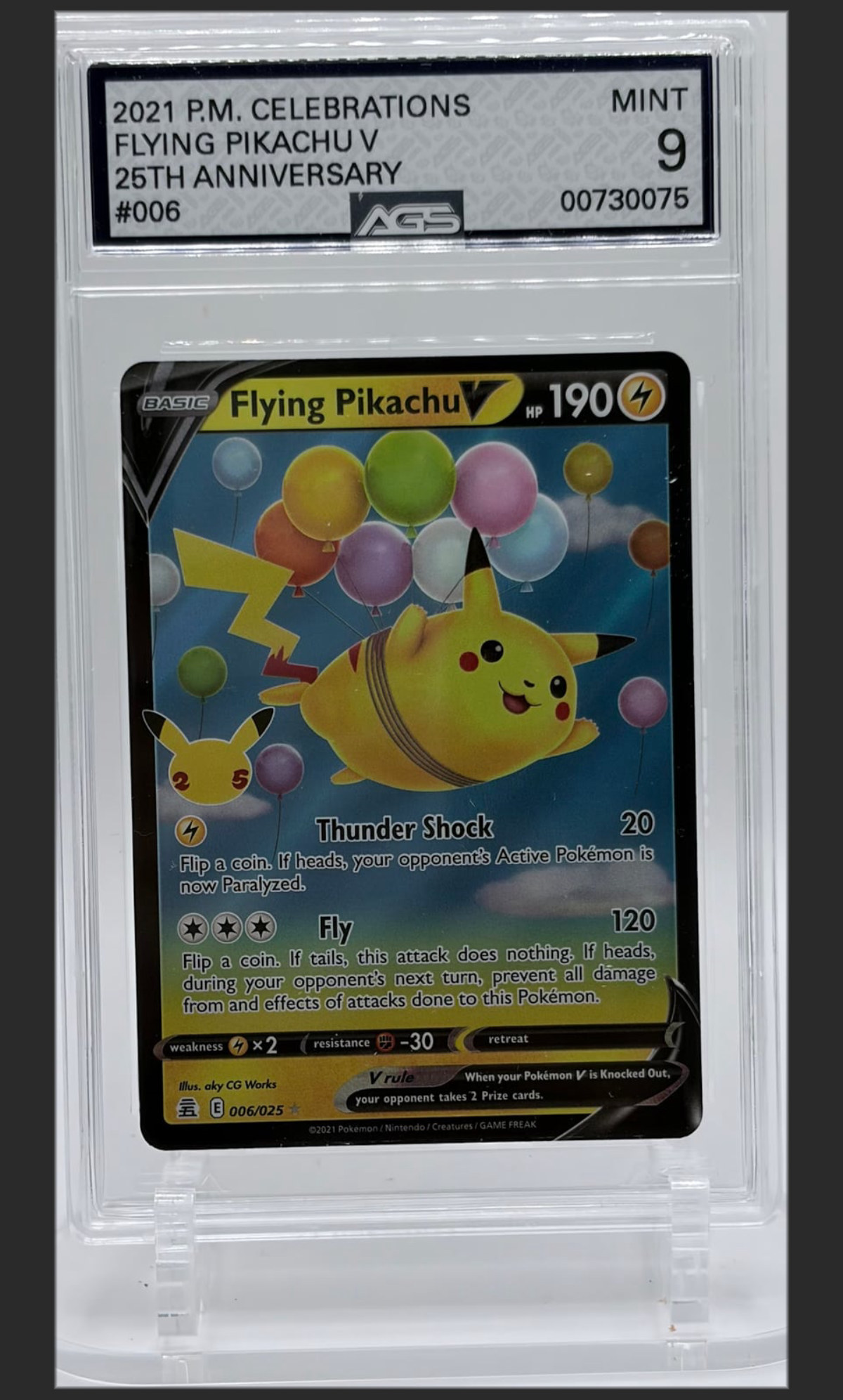 Flying Pikachu V 006/025 certified slab