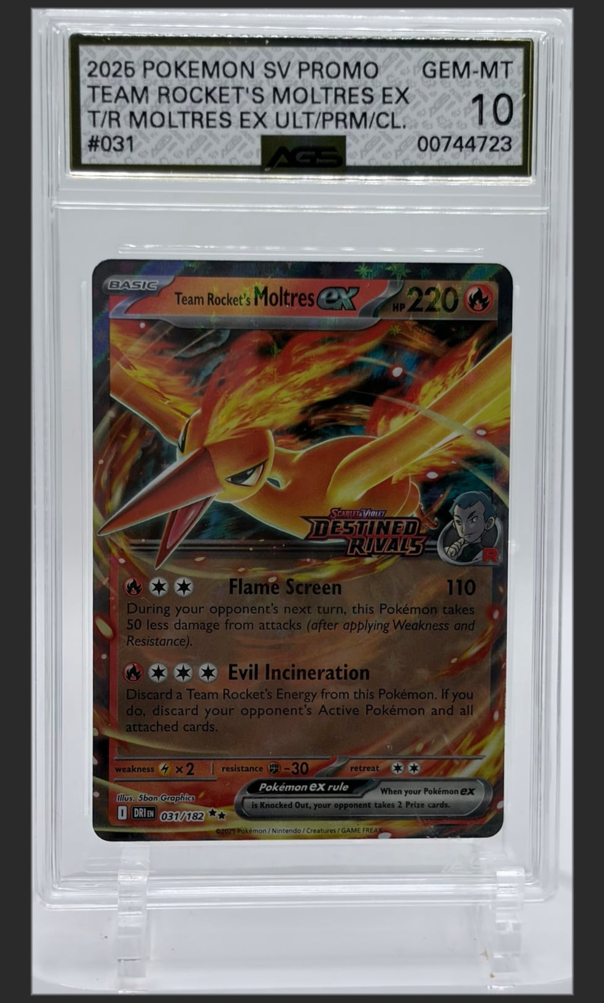 Team Rocket's Moltres ex 031 certified slab