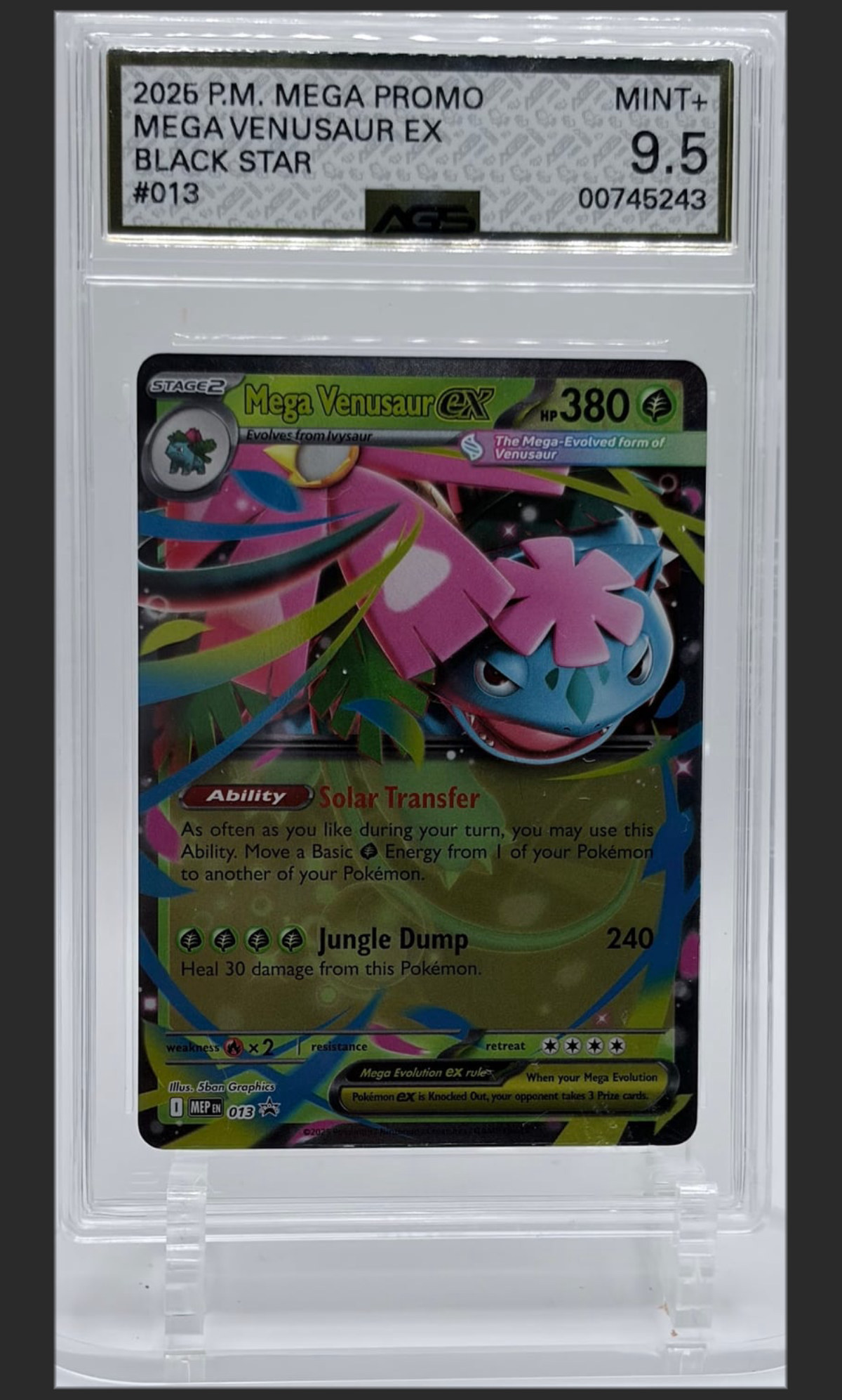 Mega Venusaur ex 013 certified slab