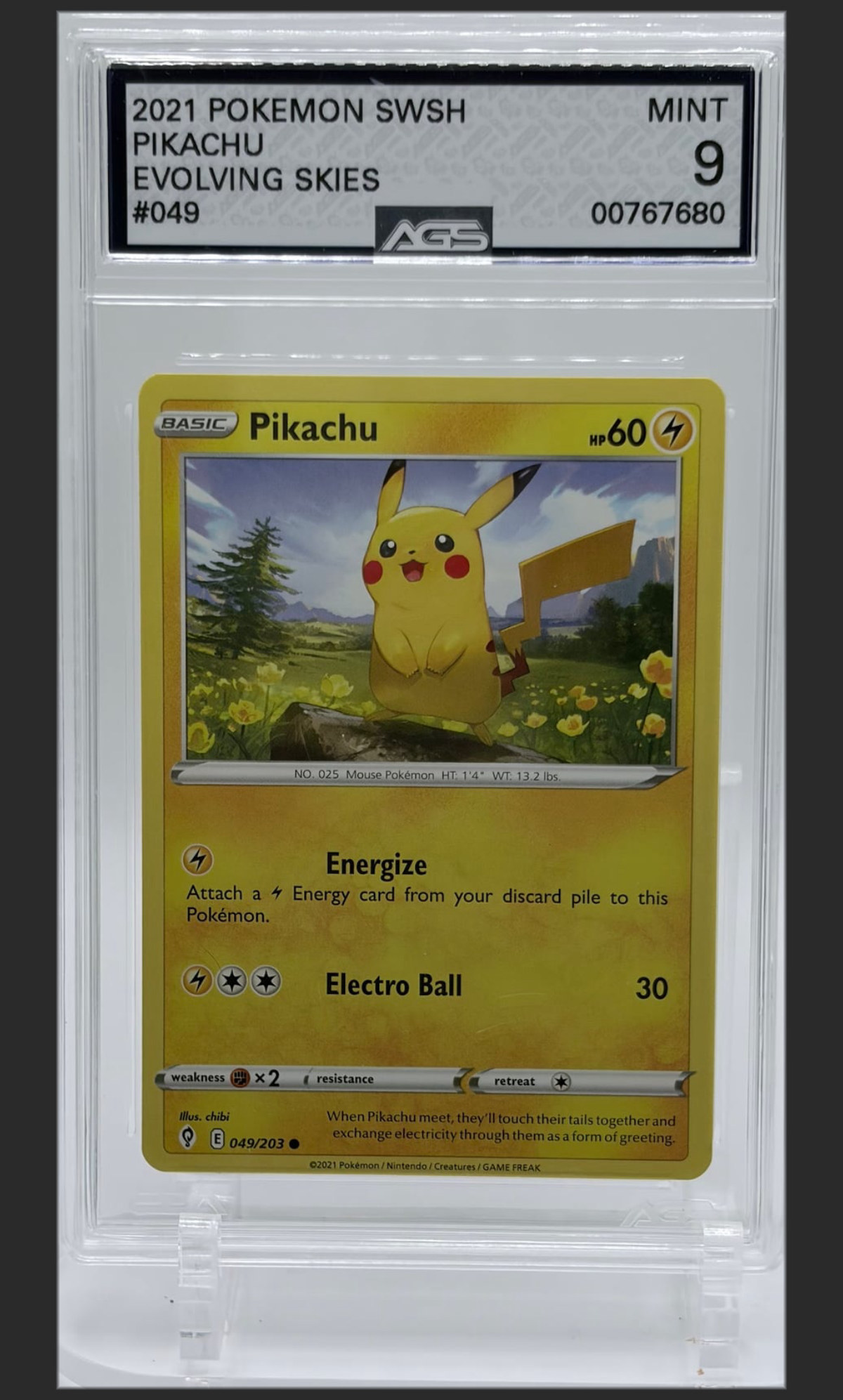 Pikachu 049/203 certified slab