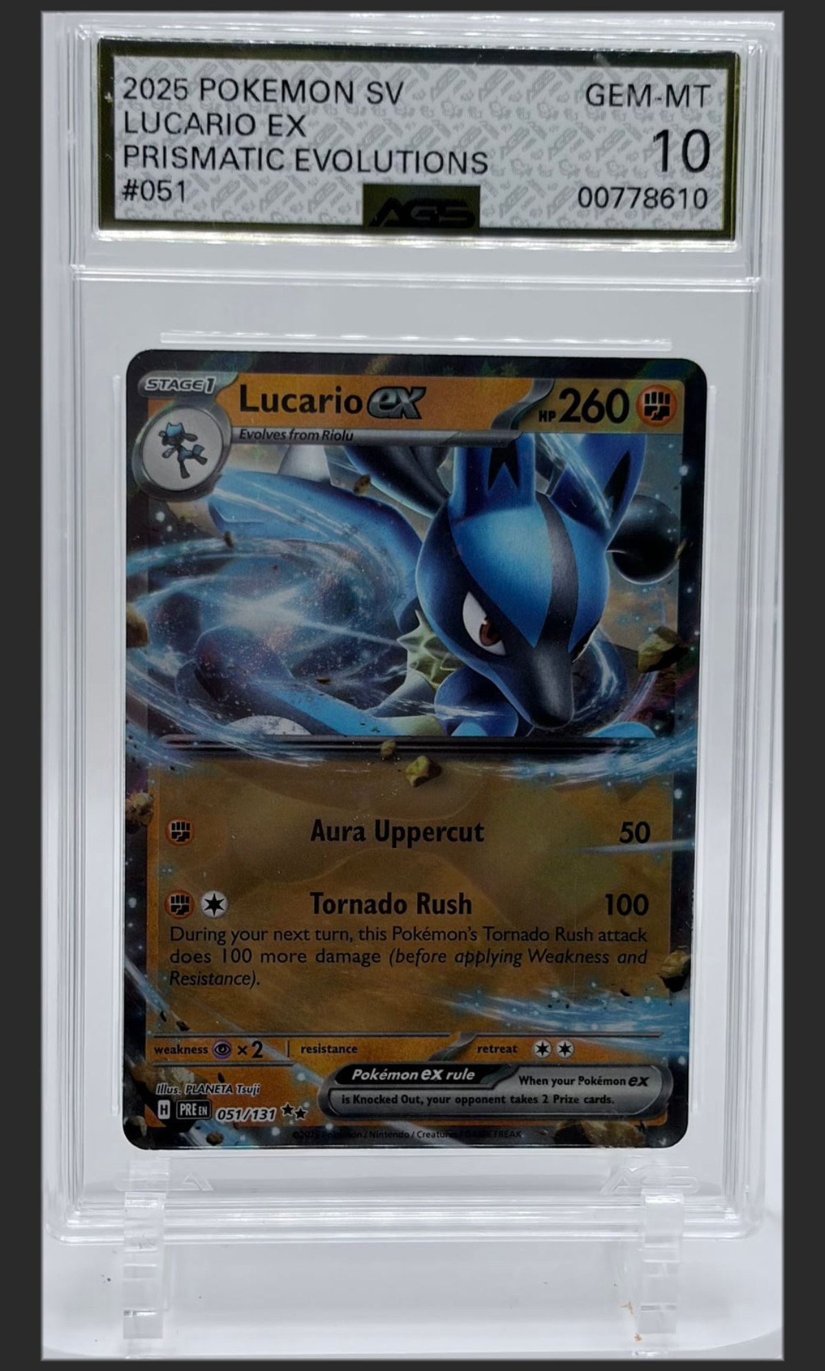 Lucario ex 051 certified slab