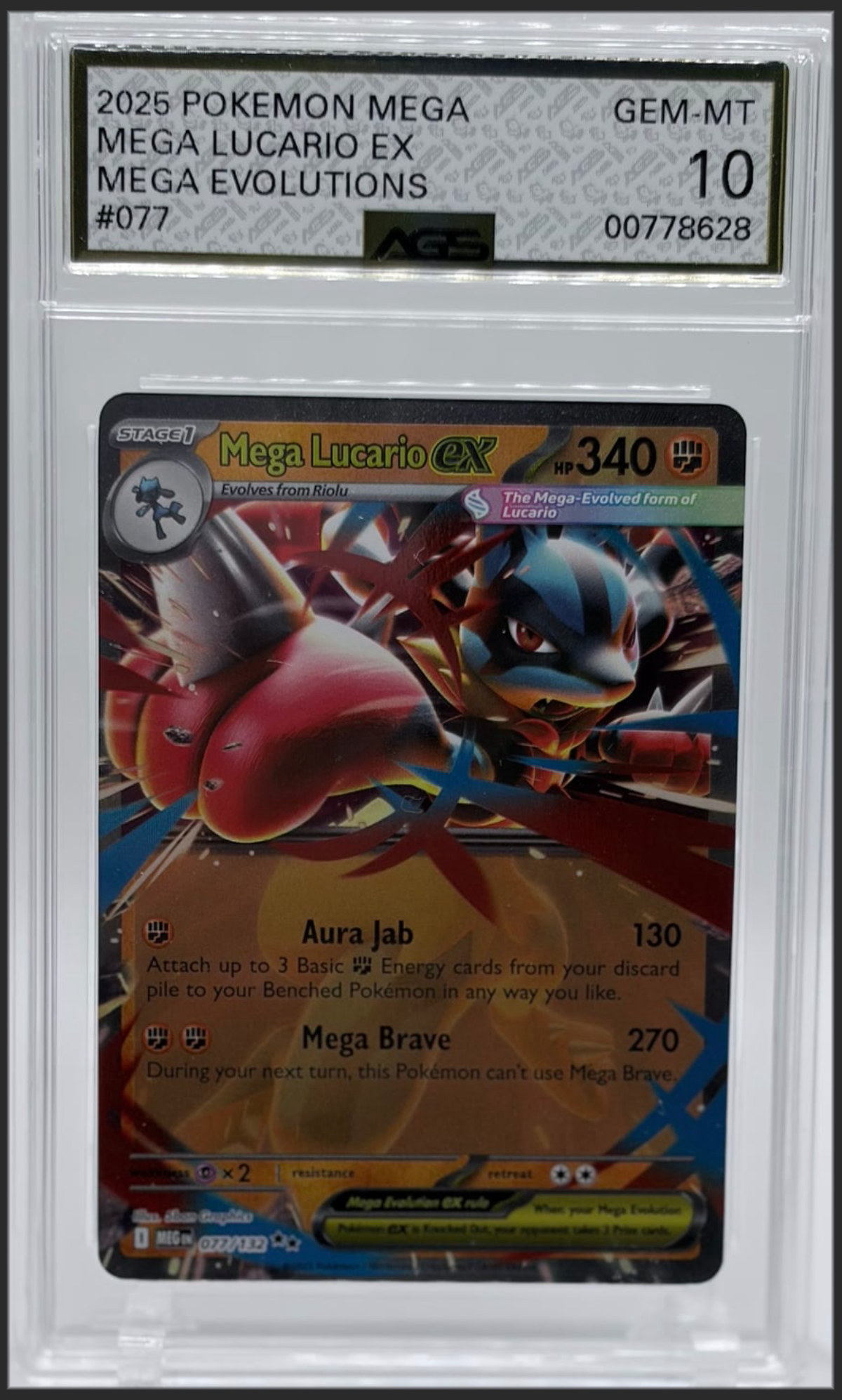 Mega Lucario ex 077 certified slab