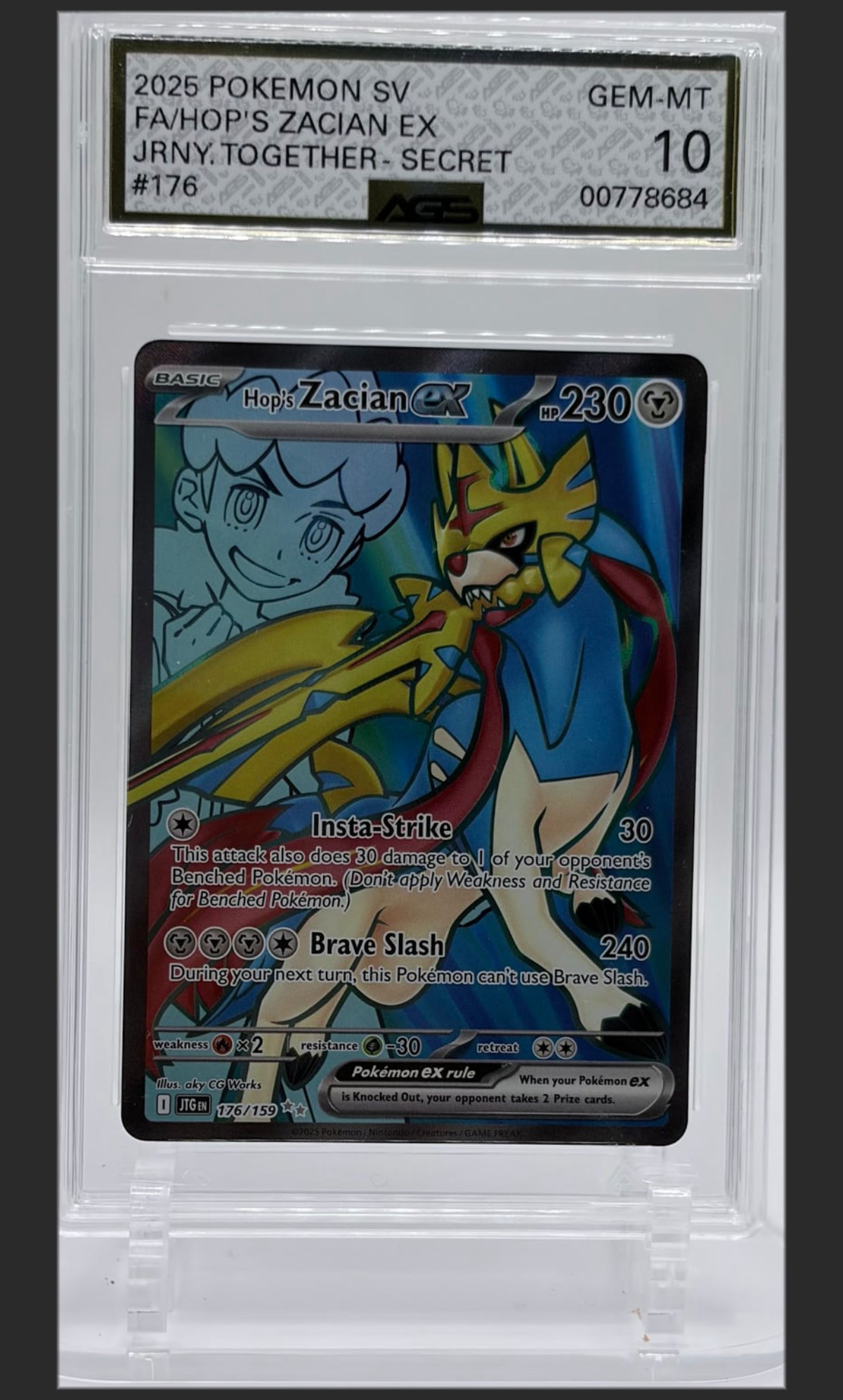 Hop's Zacian ex 176 certified slab