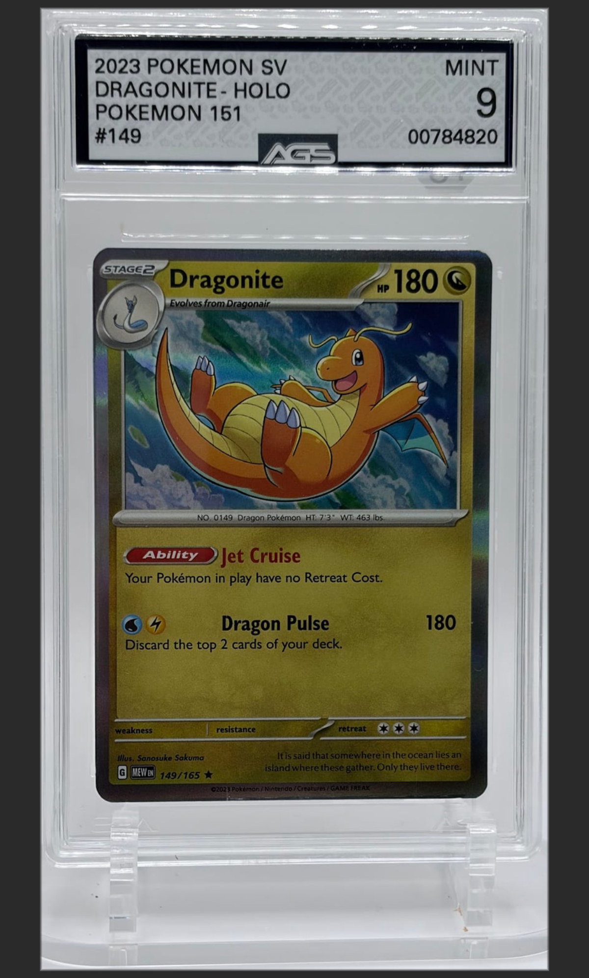 Dragonite 149 certified slab