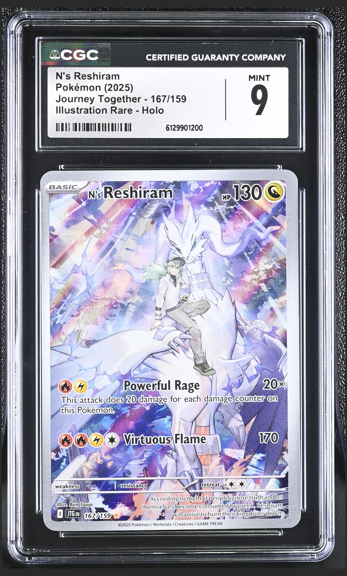 N's Reshiram 167/159 certified slab