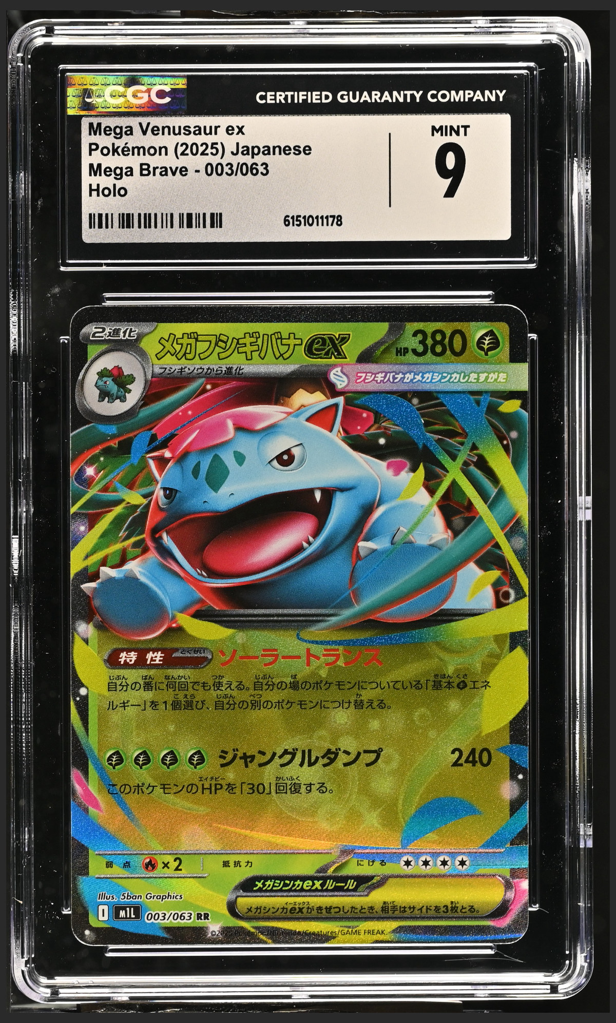 Mega Venusaur ex 003/063 certified slab