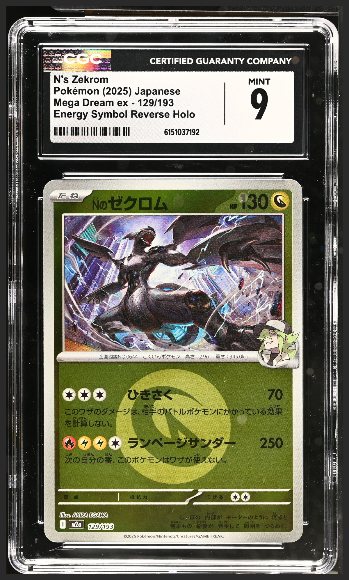 N's Zekrom 129/193 certified slab