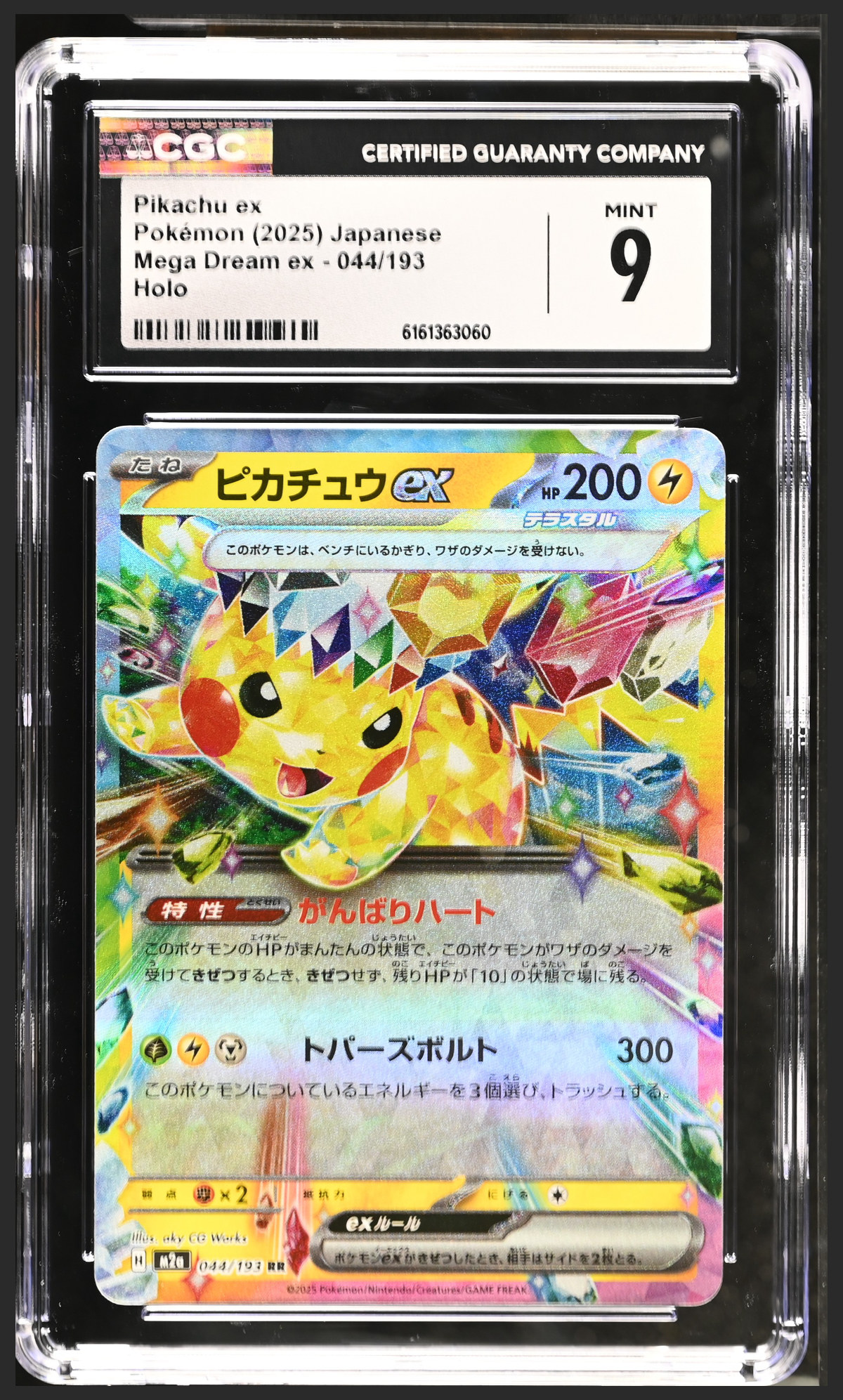 Pikachu ex 044/193 certified slab