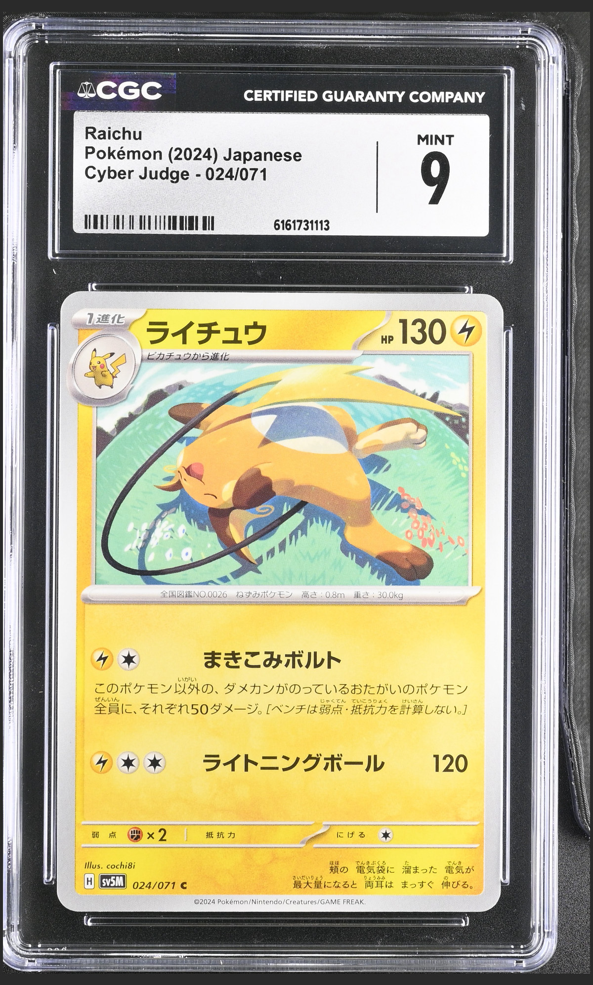 Raichu 024/071 certified slab