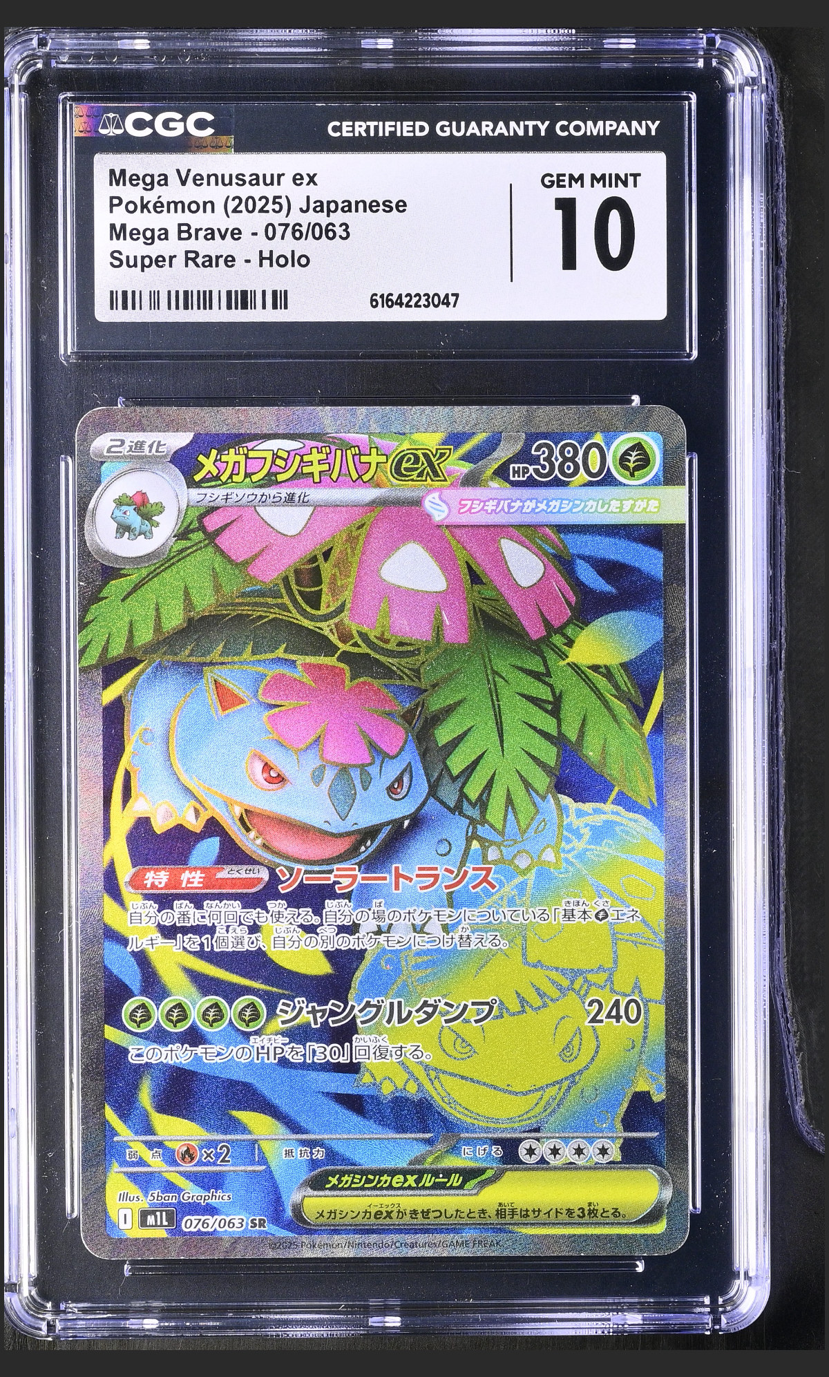 Mega Venusaur ex 076/063 certified slab