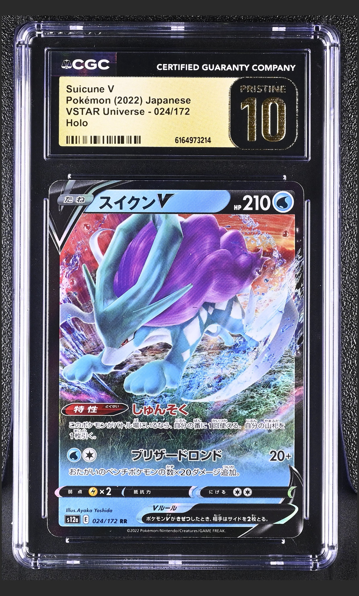 Suicune V 024/172 certified slab