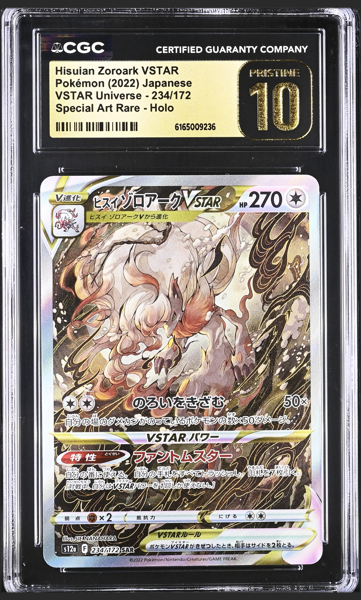 Hisuian Zoroark VSTAR 234/172 — the exact copy offered for sale